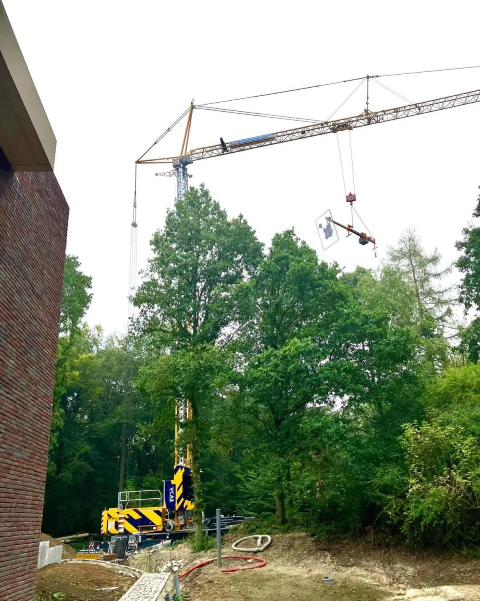Mobiele torenkraan in zwegevem
